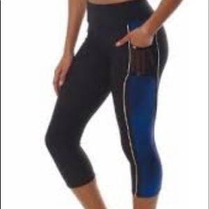 By Gottex navy blue mesh high rise leggings